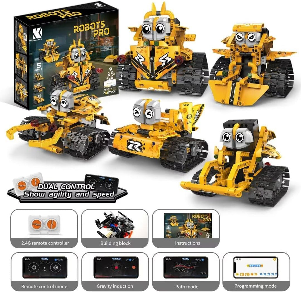 5-in-1 STEM Robot Car Building Kit – 269pcs with Remote & App Control