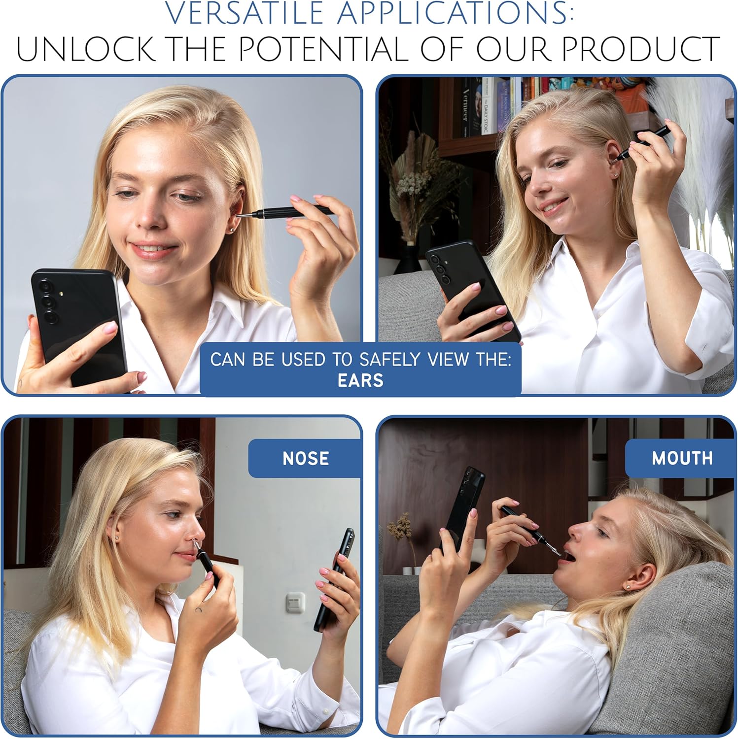 Ear Wax Removal Kit with 1080P Camera – Wireless Otoscope for iPhone & Android