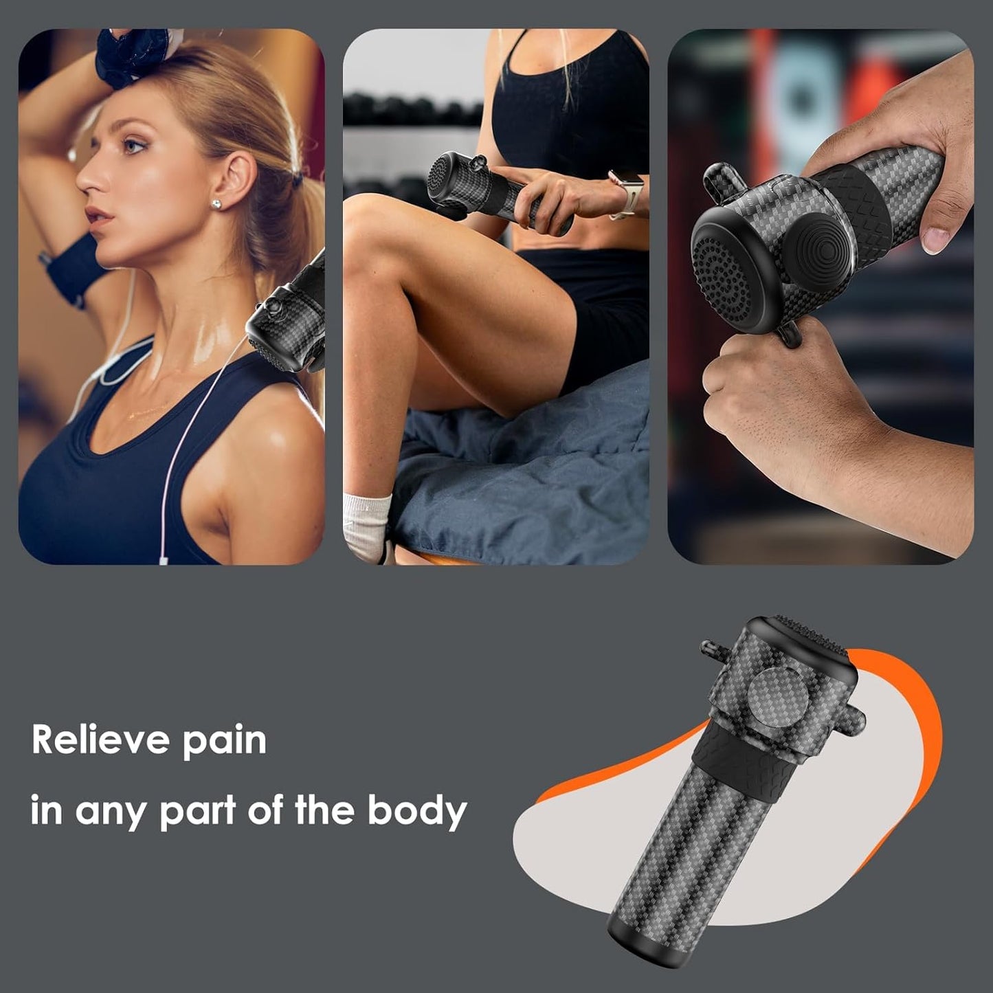 Carbon Fiber Handheld Massage Tapper – Wireless Vibration Therapy Massager