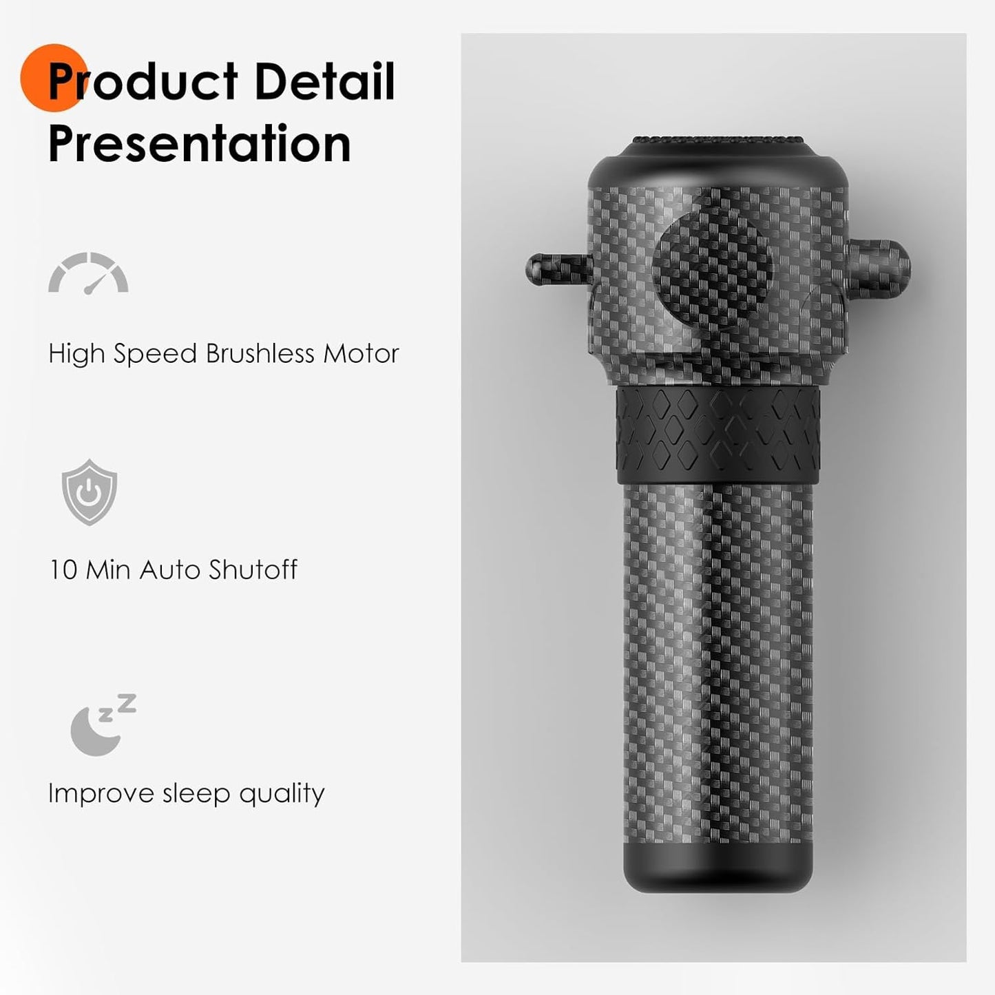 Carbon Fiber Handheld Massage Tapper – Wireless Vibration Therapy Massager