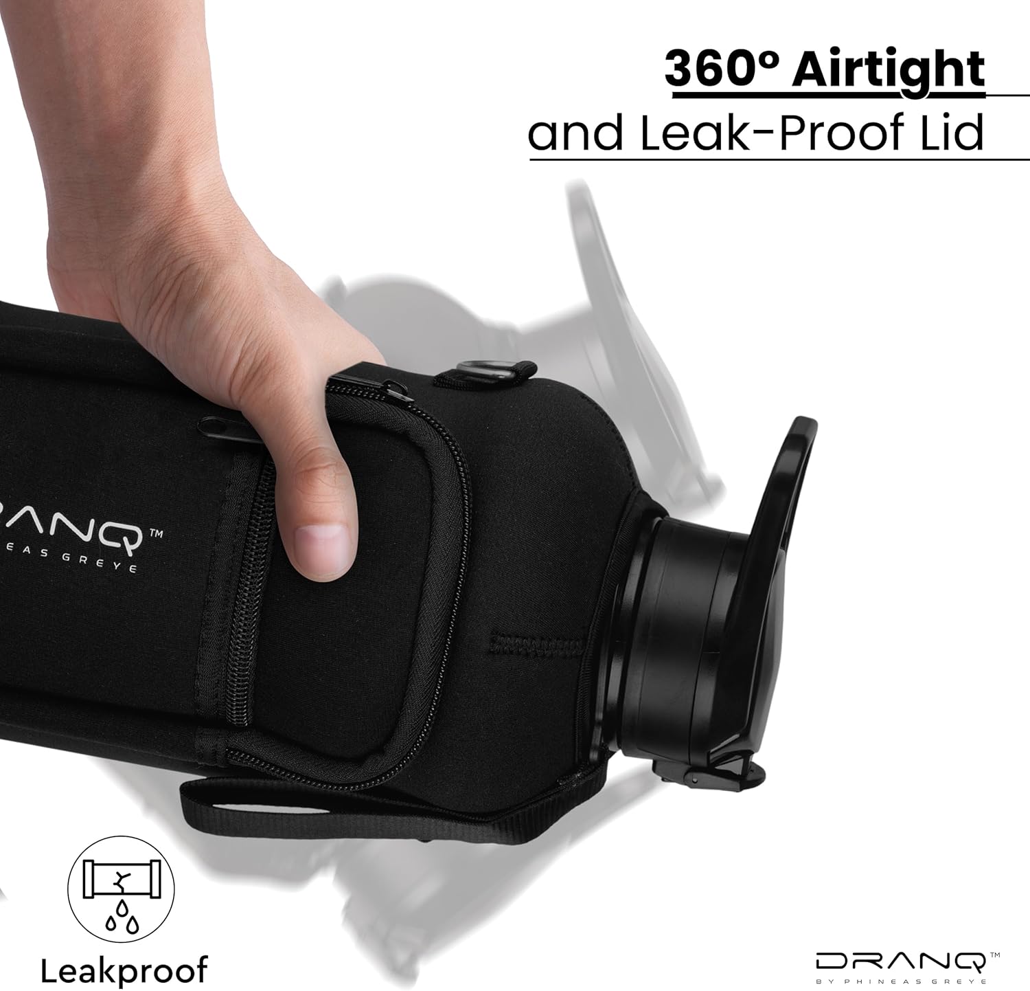 DRANQ 74oz Insulated Water Bottle with Sleeve – Half Gallon BPA-Free Jug