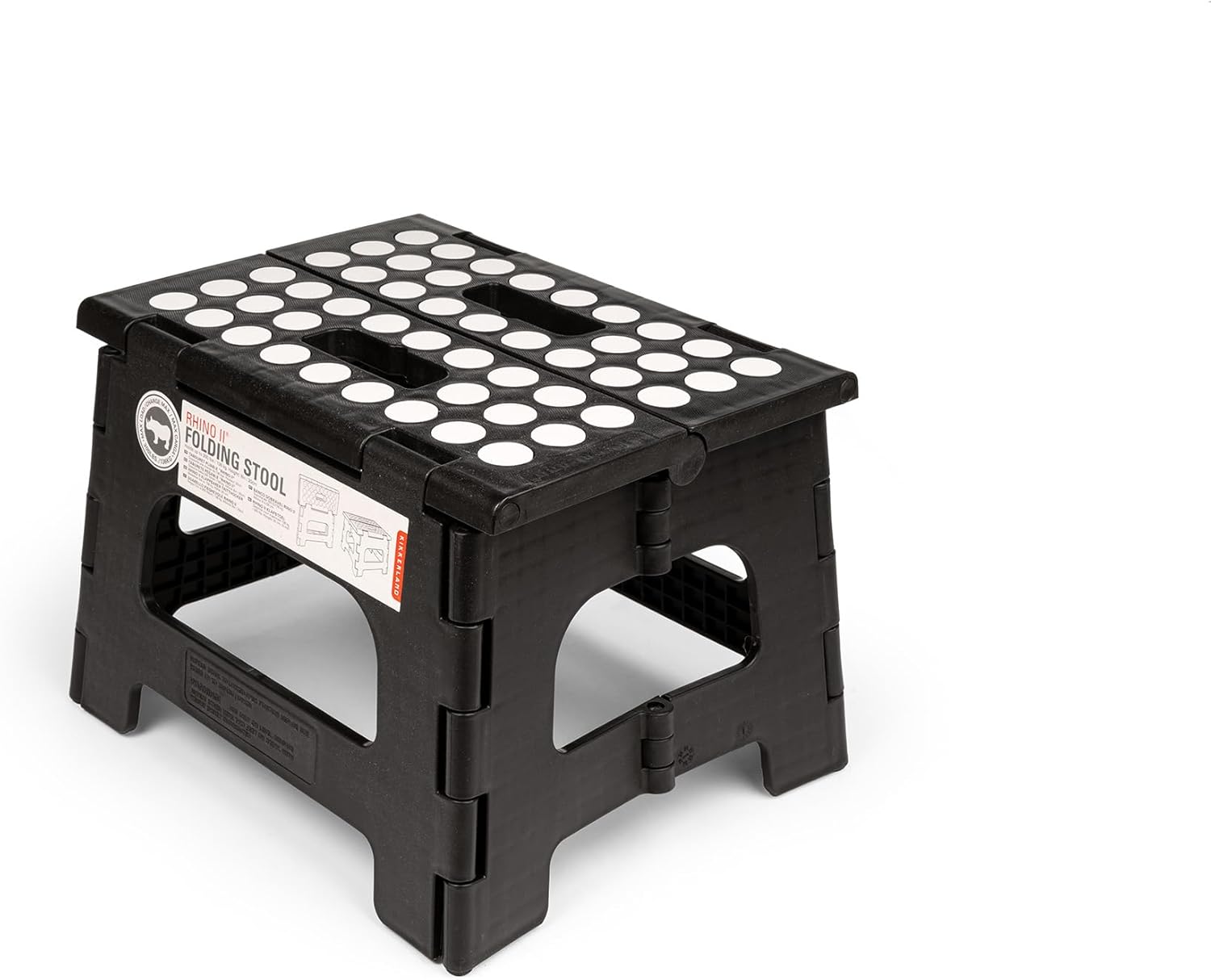 Kikkerland Rhino 8" Foldable Step Stool – 300 lb Capacity