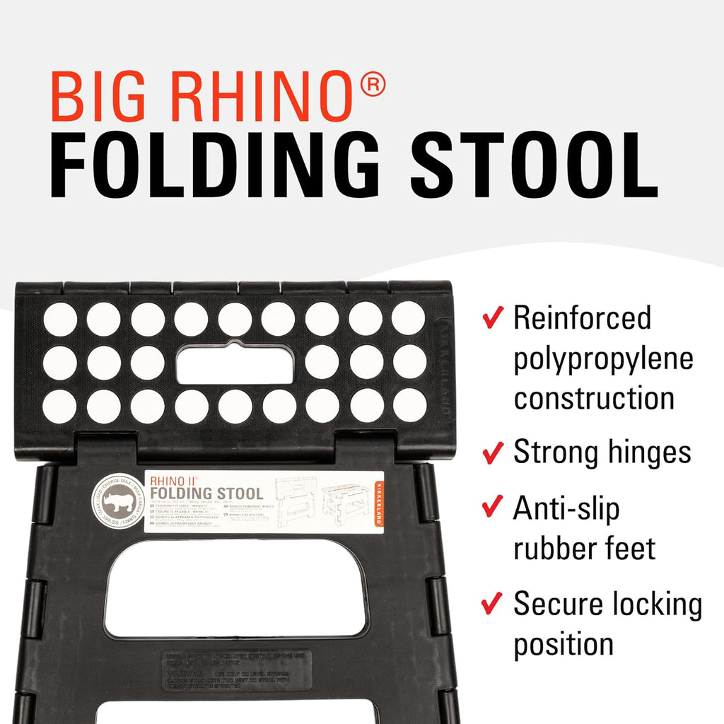 Kikkerland Rhino 8" Foldable Step Stool – 300 lb Capacity