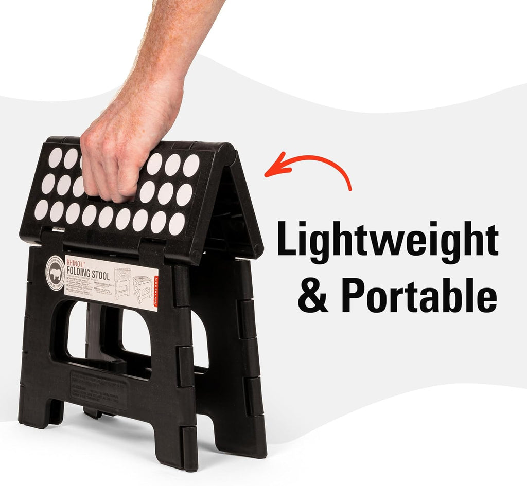 Kikkerland Rhino 8" Foldable Step Stool – 300 lb Capacity