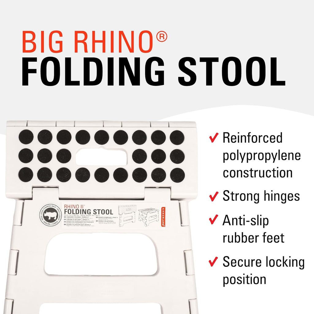 Kikkerland Rhino 8" Foldable Step Stool – 300 lb Capacity
