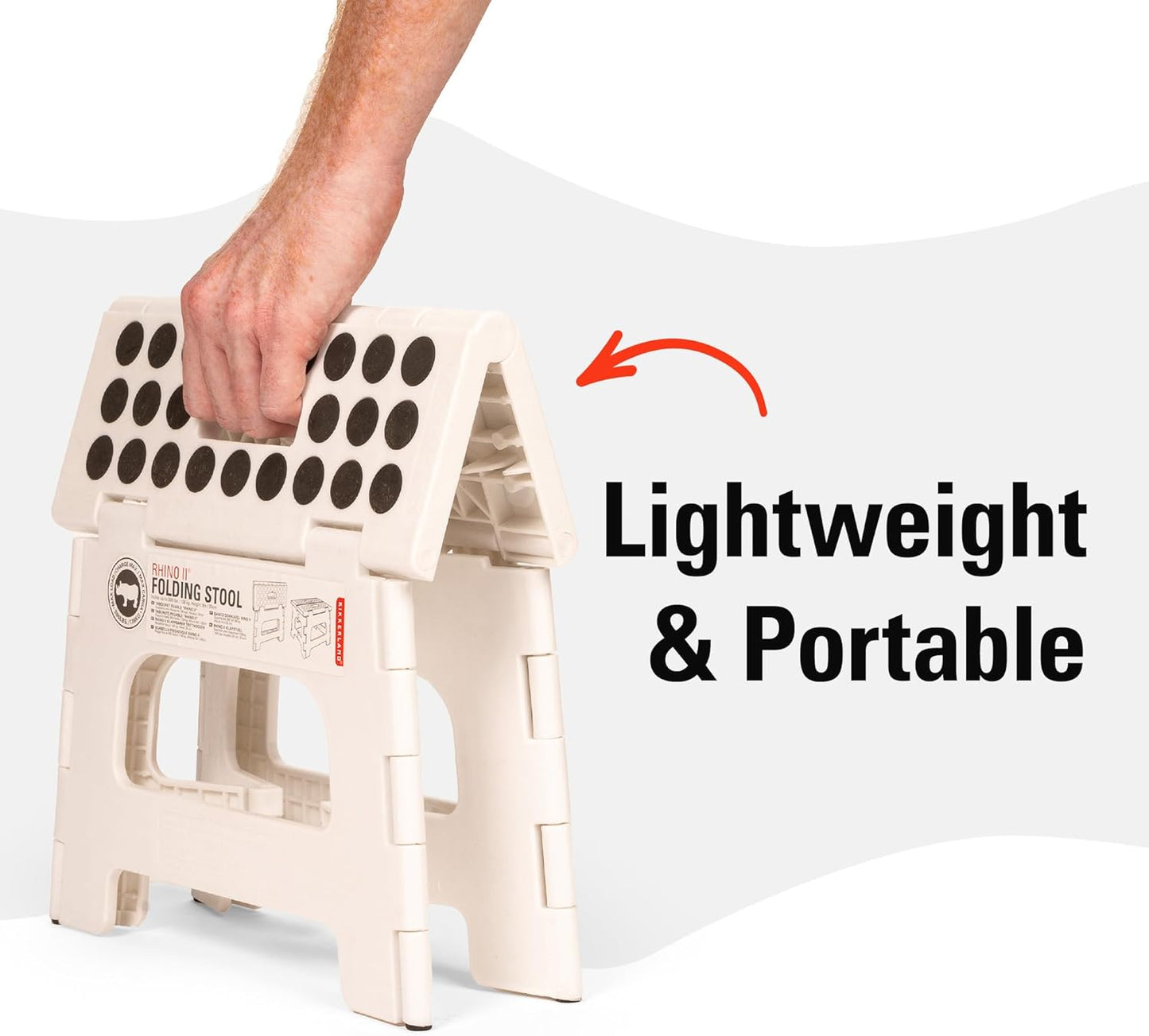 Kikkerland Rhino 8" Foldable Step Stool – 300 lb Capacity