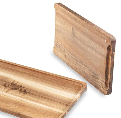 Acacia Wood Serving Tray Set – 3-Piece Eco-Friendly Gift