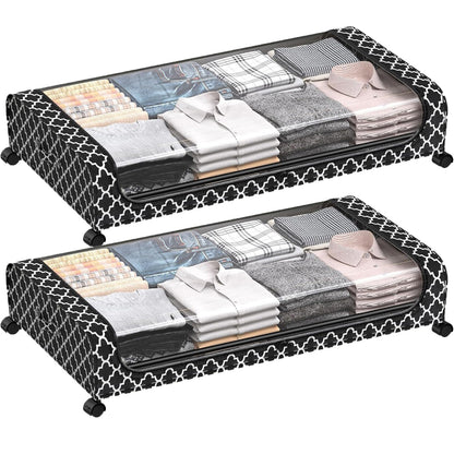 2pk Under Bed Storage with Wheels – 48L Capacity With Lid