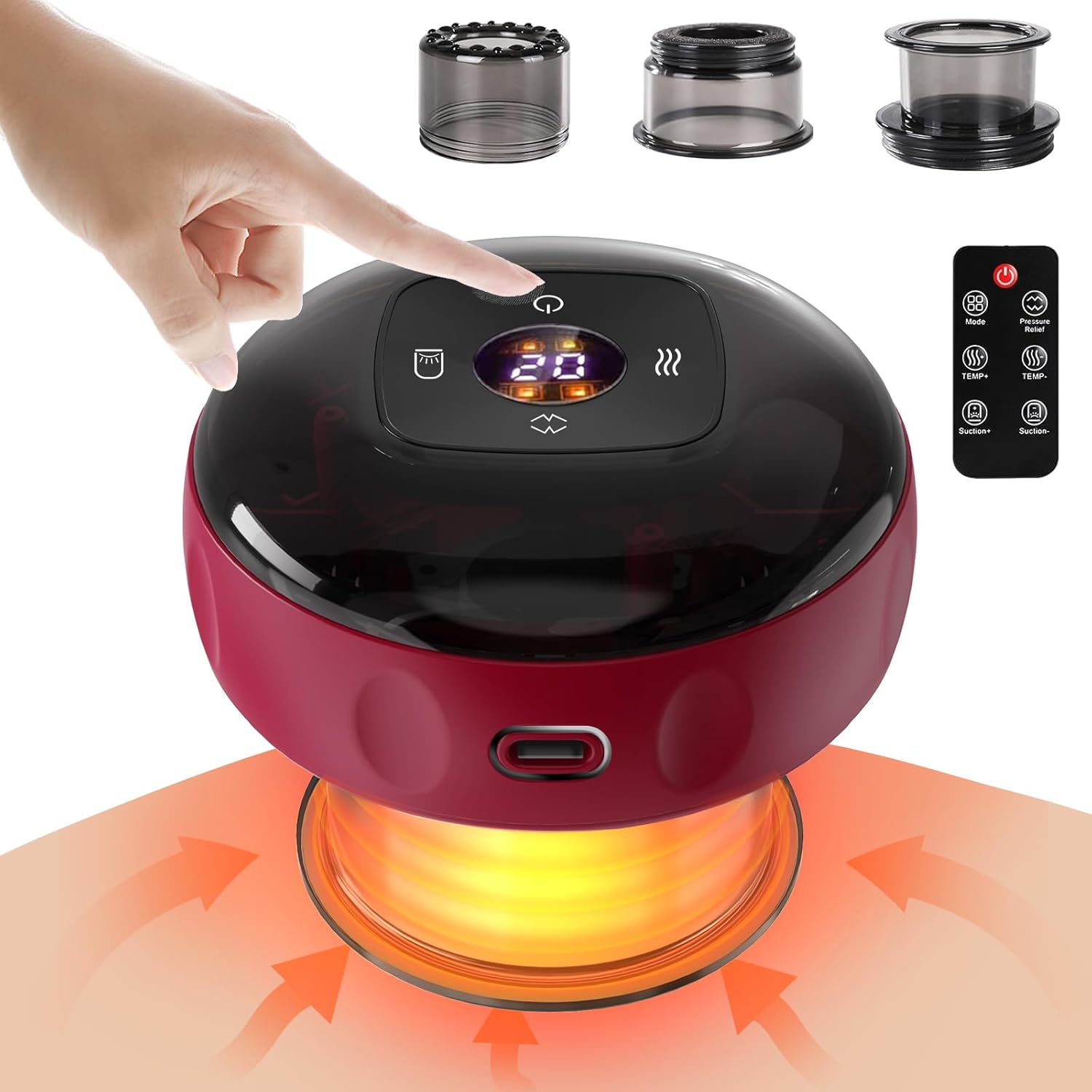 5-in-1 Electric Cupping Set with Red Light Therapy & Remote