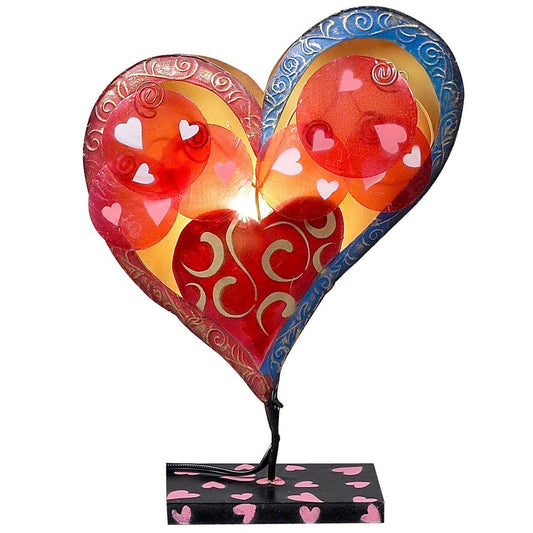 Handmade Heart Mural Lamp - Decorative Capiz Shell Lighting