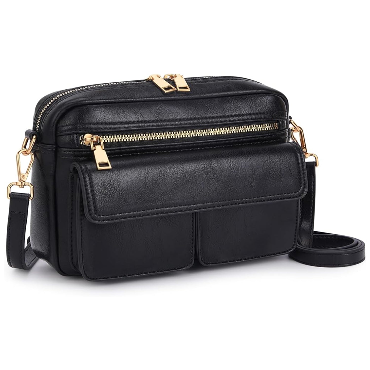 Vegan Leather Crossbody Bag for Women – Small Shoulder Purse with Adjustable Strap