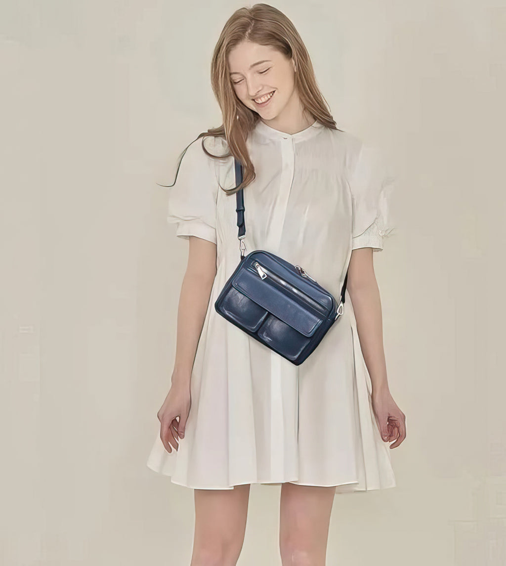 Vegan Leather Crossbody Bag for Women – Small Shoulder Purse with Adjustable Strap