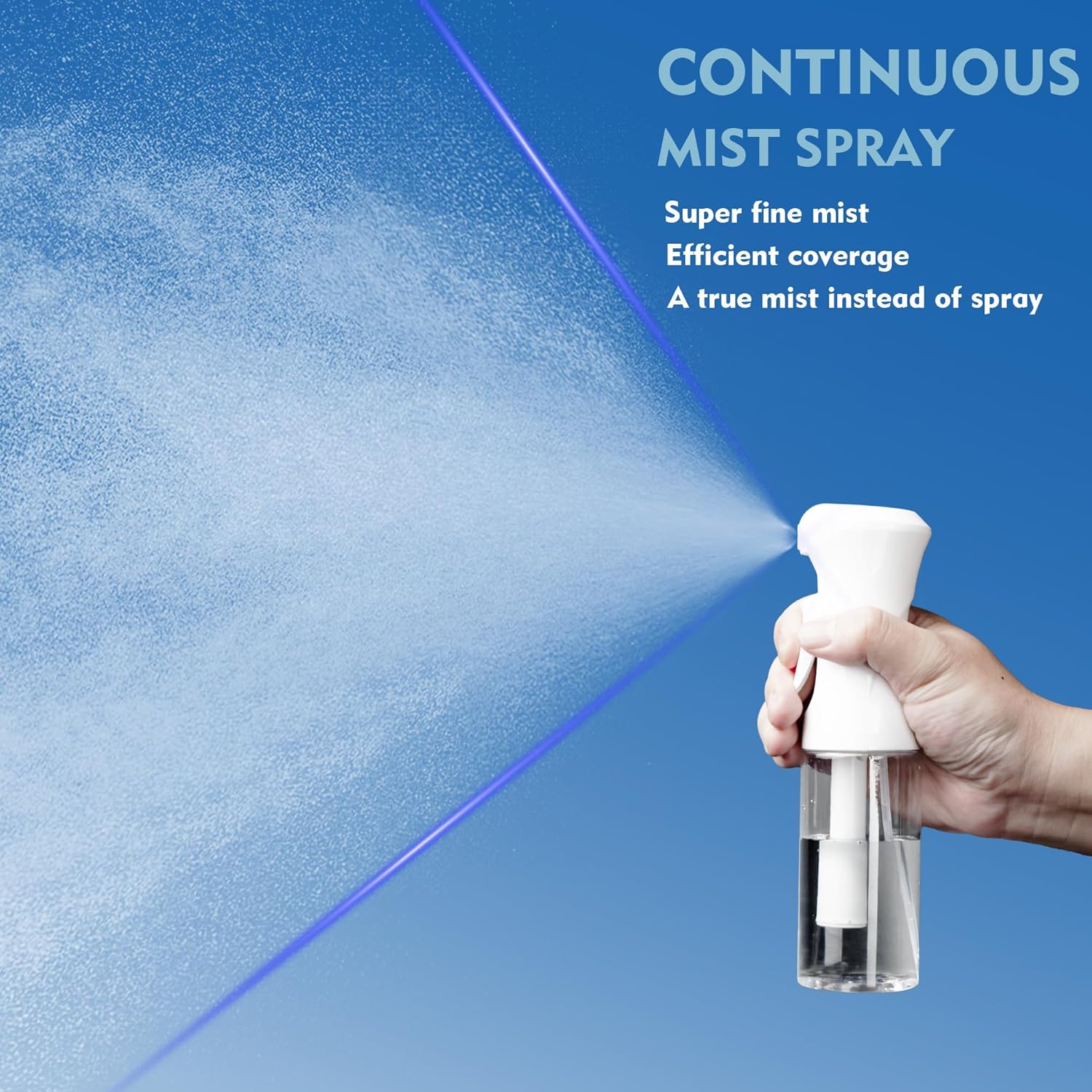 2pk Ultra-Fine Continuous Mist Spray Bottle – Leak-Proof, BPA-Free, 10oz
