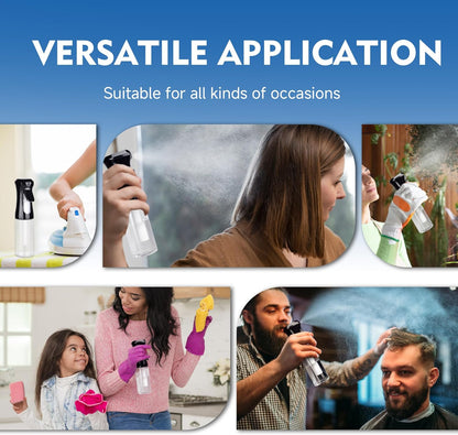 2pk Ultra-Fine Continuous Mist Spray Bottle – Leak-Proof, BPA-Free, 10oz