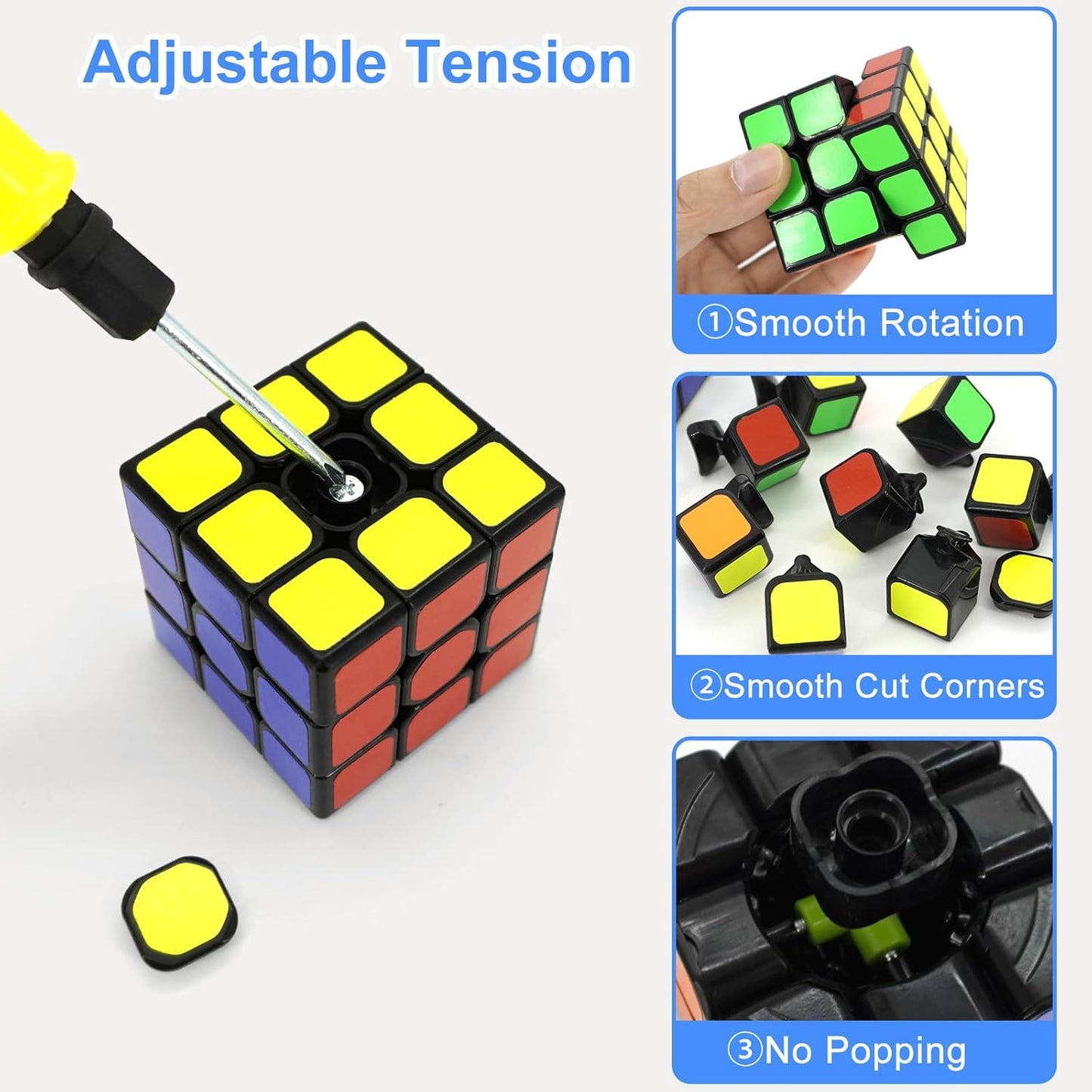 5-in-1 Speed Cube Puzzle Set – 2x2, 3x3, 4x4, Pyramid, Megaminx