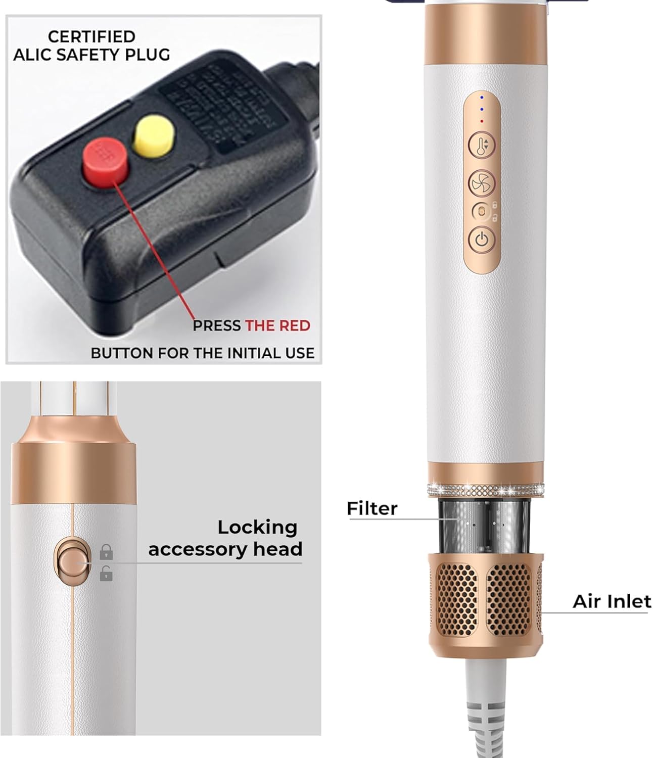 7-in-1 High-Speed Hair Dryer Brush & Styler Set - Blower, Straightener, Diffuser & More