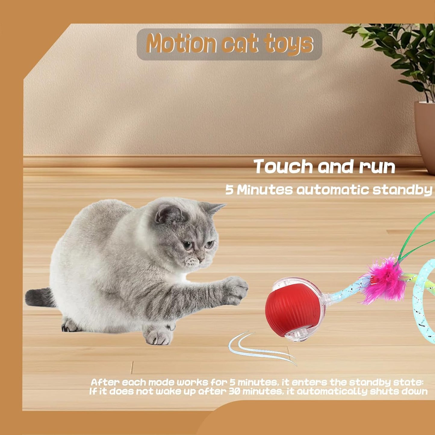 Smart Motion Cat Toy Ball – Interactive Self-Rolling Pet Toy