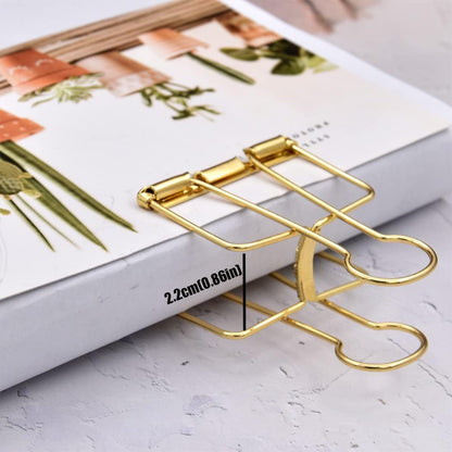 50pk Gold Large Binder Clips – 30mm Metal Paper Clamps for Office, School & Crafts