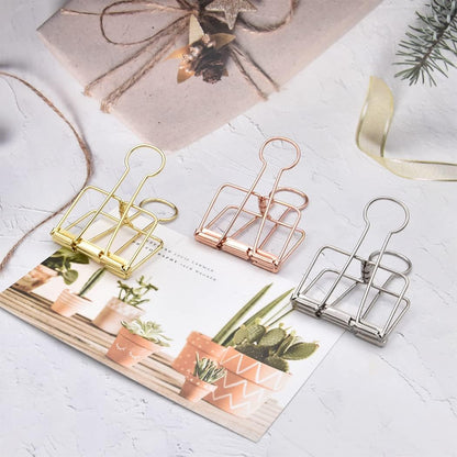 50pk Gold Large Binder Clips – 30mm Metal Paper Clamps for Office, School & Crafts