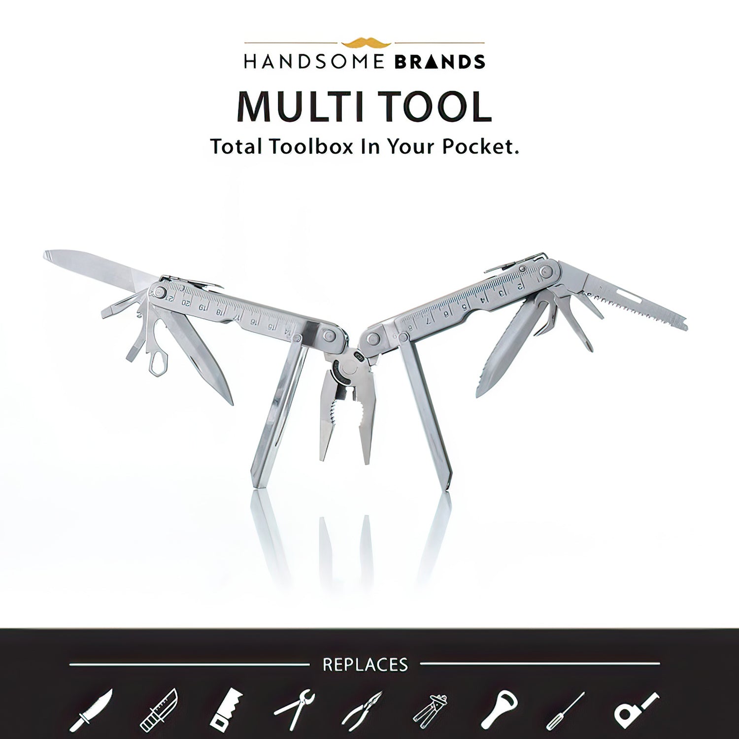 Pocket-Sized 12-in-1 Stainless Steel Multitool with Belt Pouch