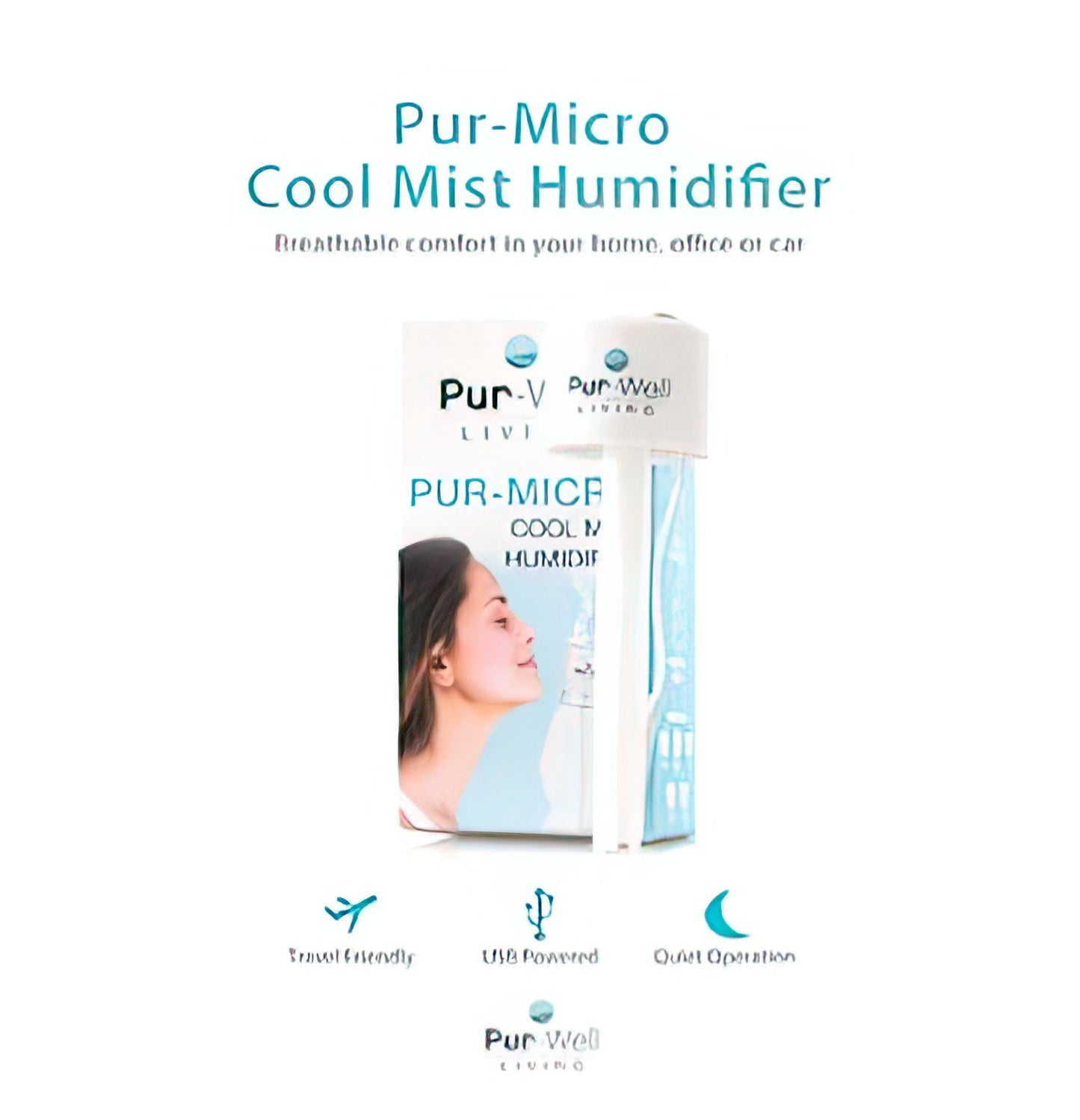 Pur-Micro Portable Cool Mist Humidifier – USB Rechargeable