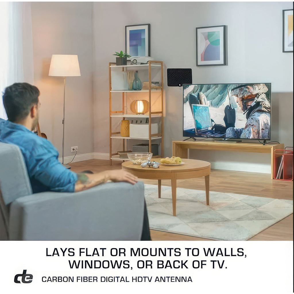 Amplified Indoor HDTV Antenna – 110 Mile Range, Free HD TV Channels