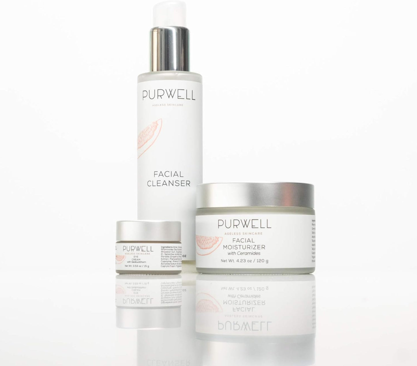 PurWell Ageless Skincare System – Cleanser, Eye Cream & Moisturizer