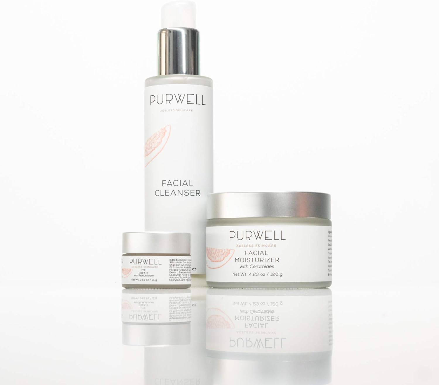 PurWell Ageless Skincare System – Cleanser, Eye Cream & Moisturizer