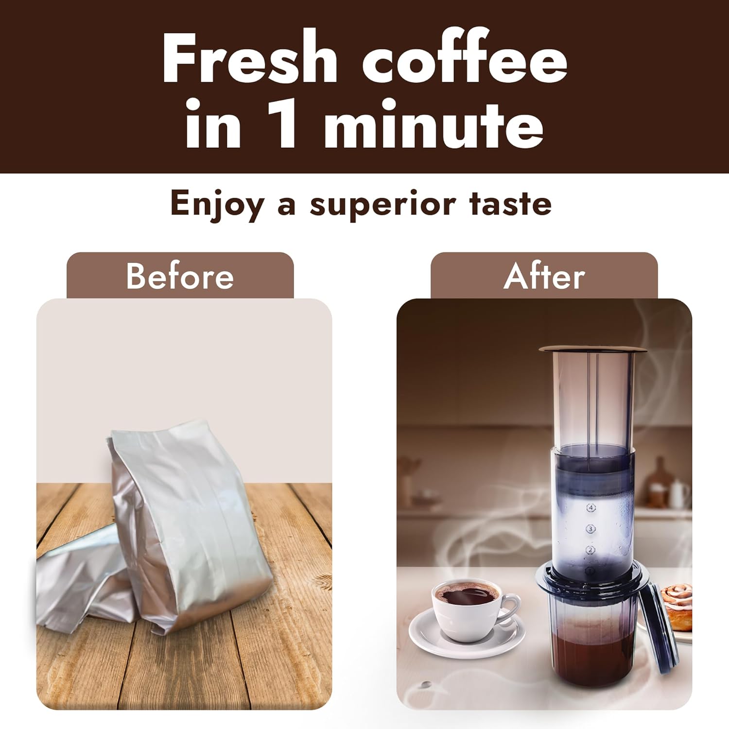 Portable Coffee Press Maker – 7 oz Compact Manual Brewer for Travel & Home