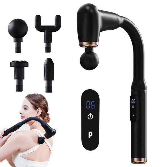 Deep Tissue Handheld Percussion Massager – 6-Speed with 4 Heads