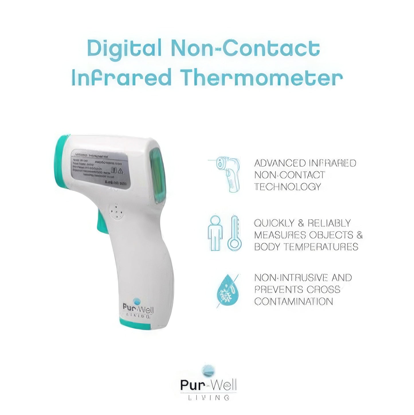 Pur-Well Infrared Forehead Thermometer – No-Touch Digital Reader