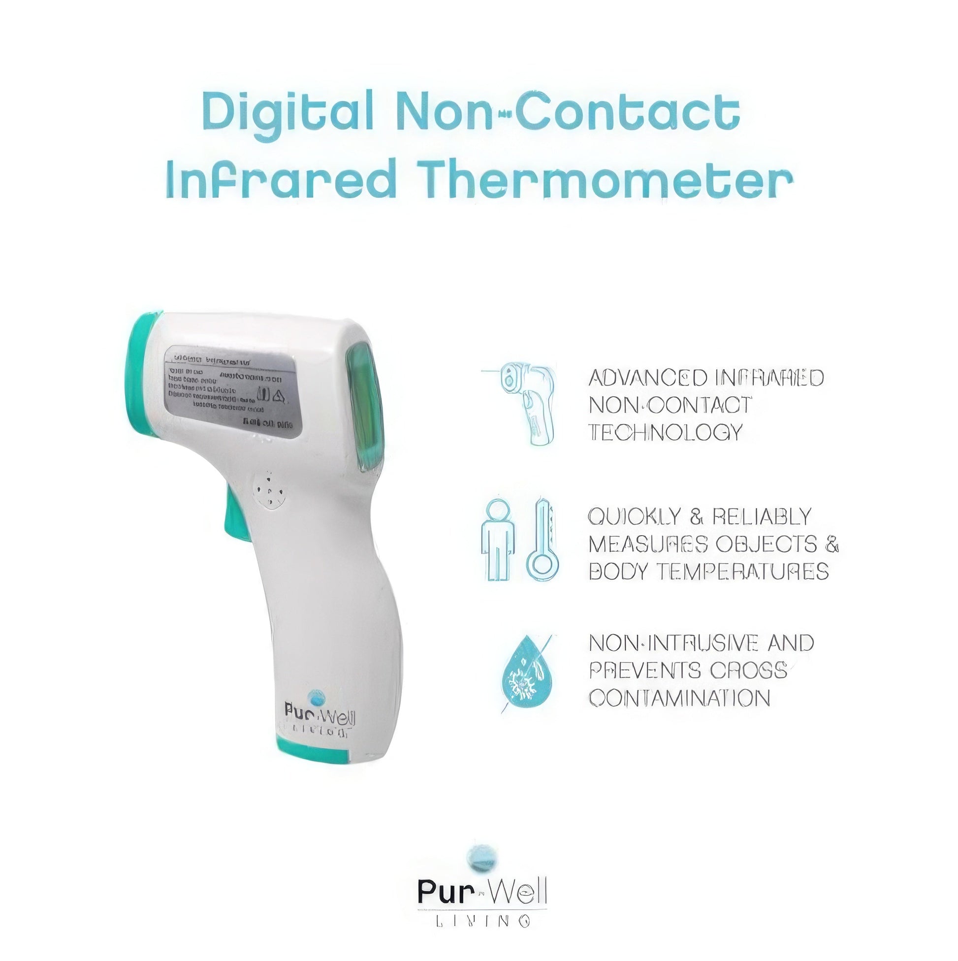Pur-Well Infrared Forehead Thermometer – No-Touch Digital Reader