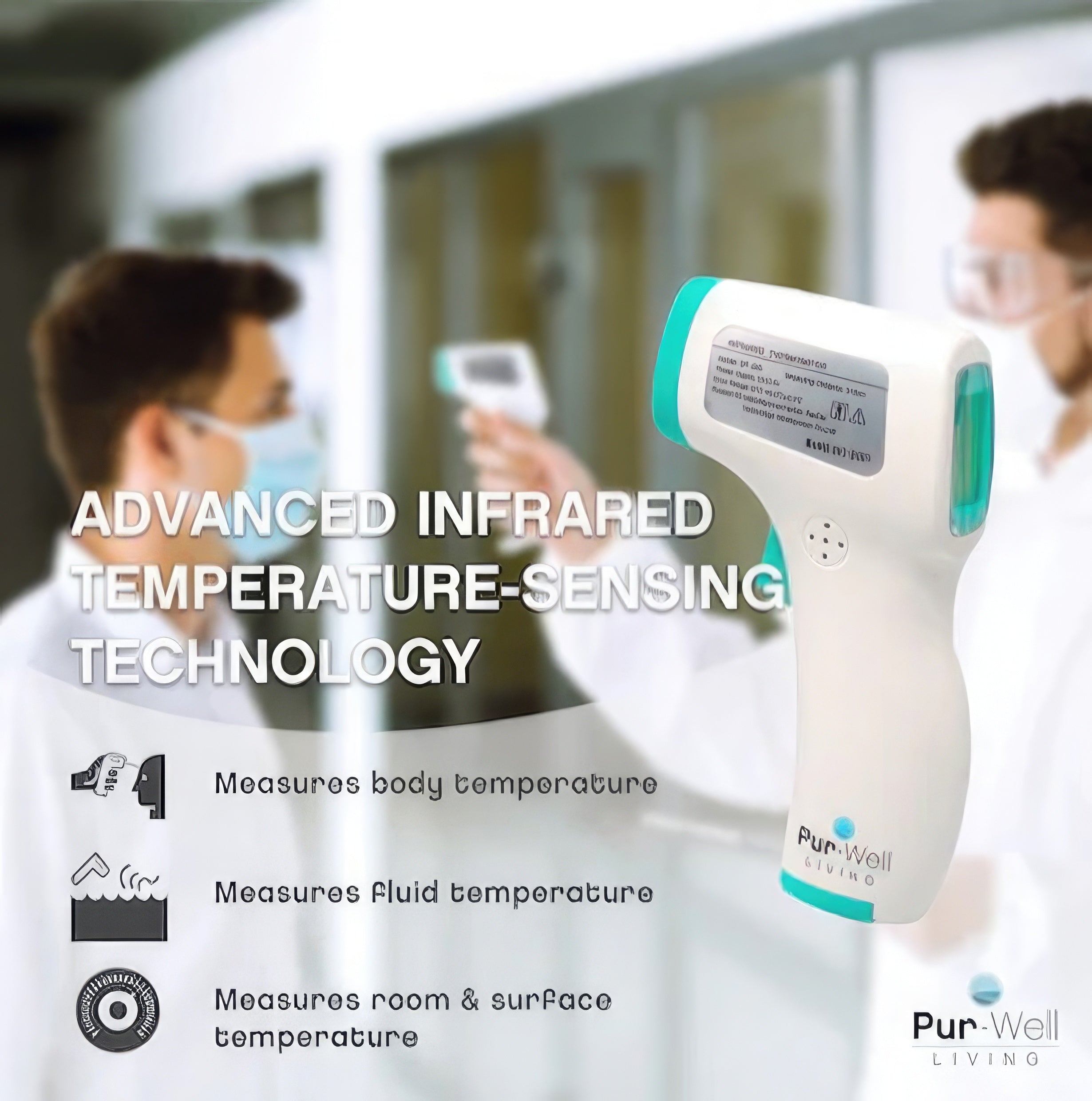 Pur-Well Infrared Forehead Thermometer – No-Touch Digital Reader