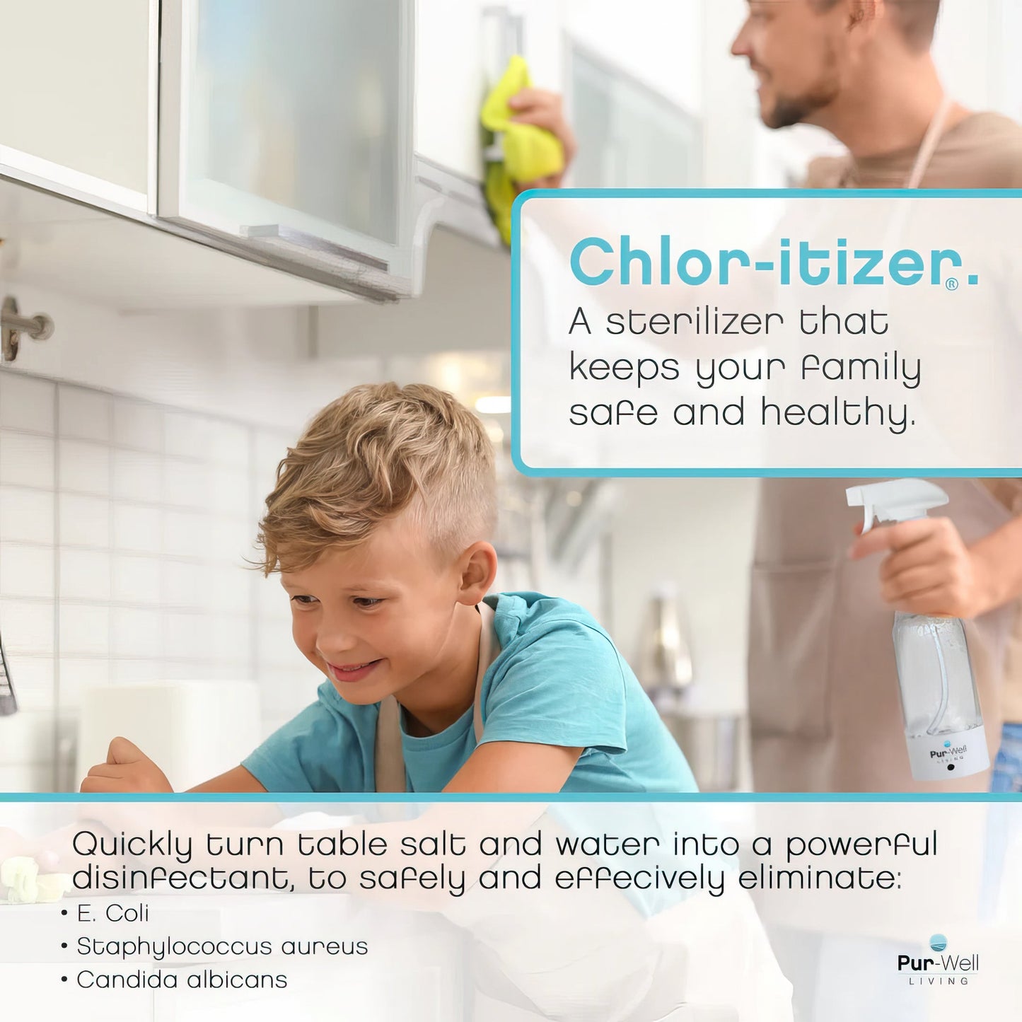 Pur-Well Chlor-itizer Electrolyzed Water Disinfectant Maker - Eco Friendly, Saves Money