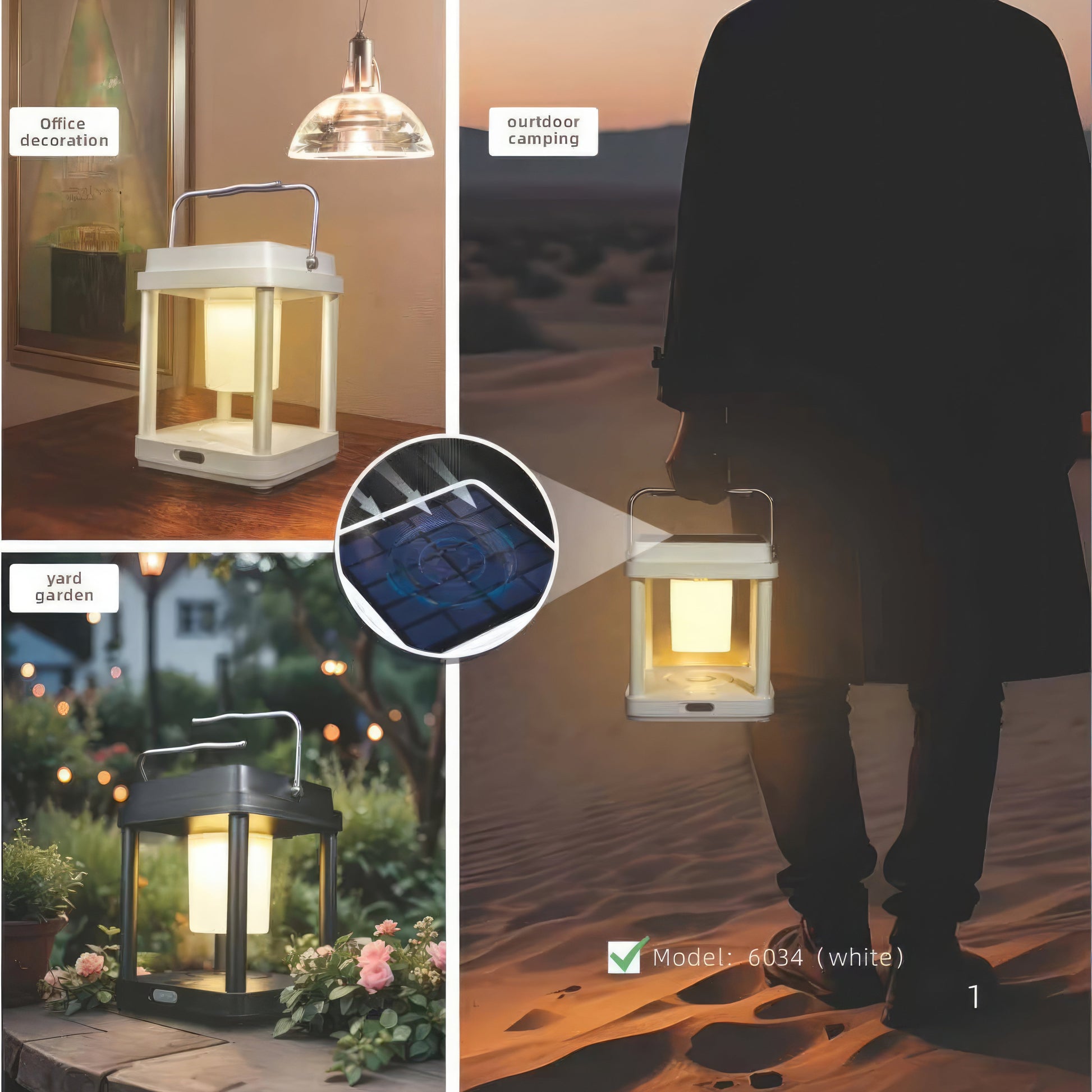 Outdoor Solar Garden Light – Waterproof LED Lantern with 3 Light Modes