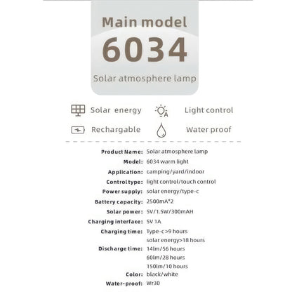 Outdoor Solar Garden Light – Waterproof LED Lantern with 3 Light Modes