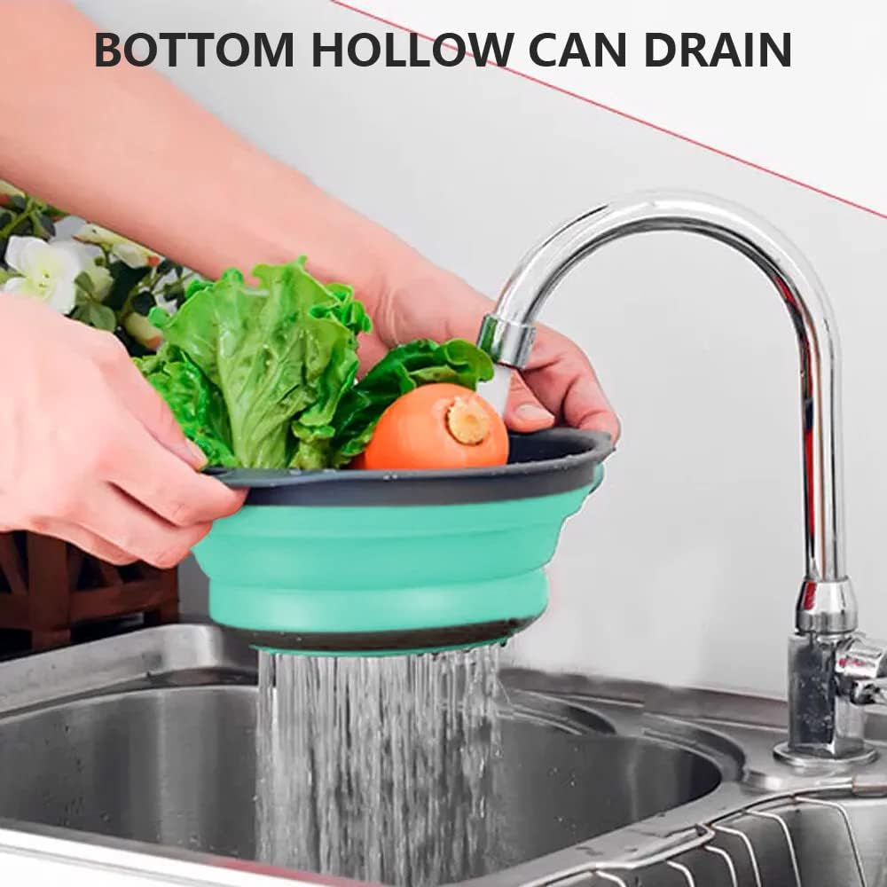 3pk Collapsible Colander Set with Handles - Space Saving Strainers