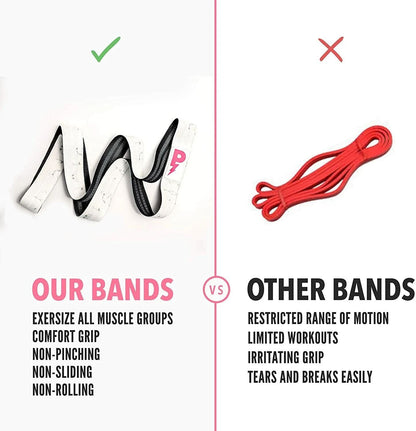 84" Premium Non-Slip Long Resistance Band – White Marble, With Carrying Pouch