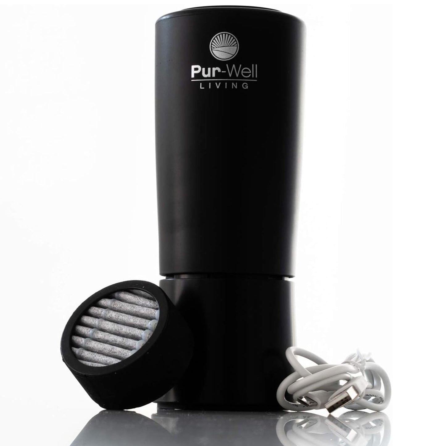Pur Oxygen Travel Car Air Purifier – HEPA Coconut Charcoal Filter, Ionizer & Odor Eliminator
