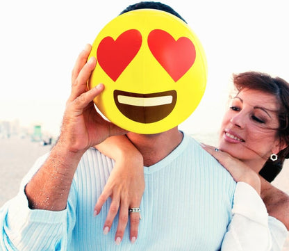 Emoji Beach Balls 12-Pack – 12" Inflatable Vinyl Toys for Pool, Beach, Party Favors