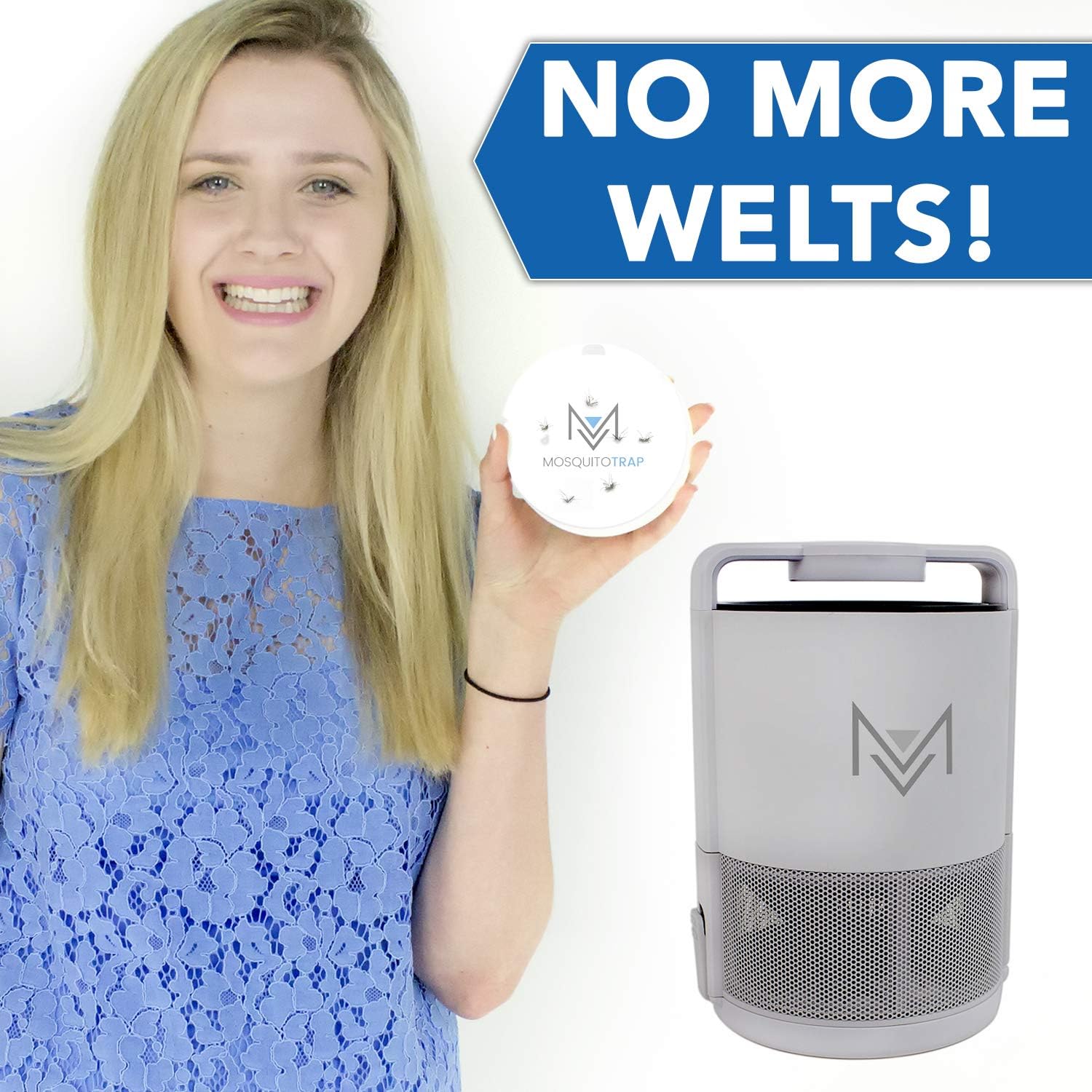 MosquitoTrap™ Indoor Insect Trap – LED UV Light Mosquito Killer – Non-Toxic, Baby & Pet Safe – Includes 6 Glue Boards – Gray