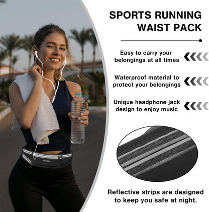 Mini Running Fanny Pack – Waterproof Slim Waist Belt with Reflective Safety & Phone Holder
