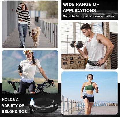 Mini Running Fanny Pack – Waterproof Slim Waist Belt with Reflective Safety & Phone Holder