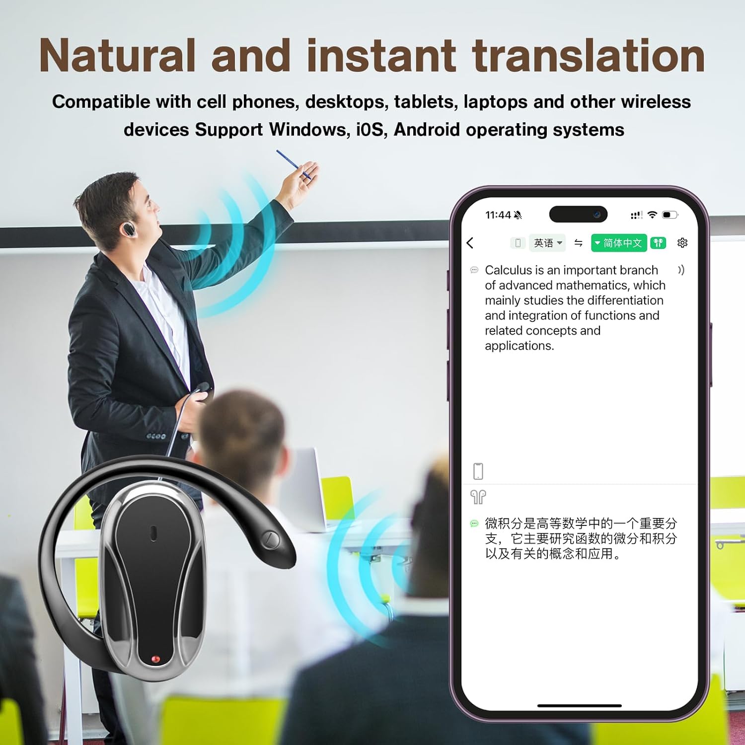 Real-Time Translation Earbuds – 139 Languages, Offline Mode, HD Sound & Long Battery Life