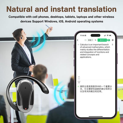 Real-Time Translation Earbuds – 139 Languages, Offline Mode, HD Sound & Long Battery Life