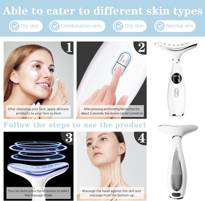 LED Facial Sculptor – 3-in-1 Heated Face & Neck Massager for Lifting, Sculpting & Anti-Aging