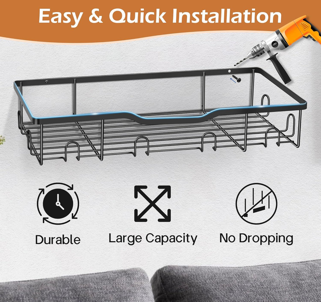 2pk Wall-Mounted Hat Organizer – Sturdy Metal Cap Rack for 40+ Hats