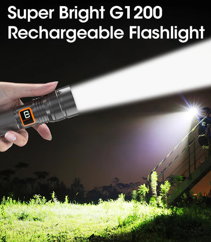 Super Bright Rechargeable Flashlight – Long-Throw LED Spotlight with USB-C Fast Charging