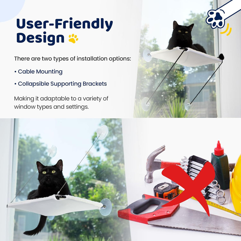 2-in-1 Collapsible Cat Window Hammock – Holds Up to 40 lbs
