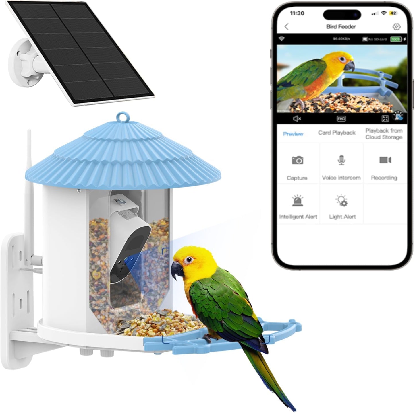 Smart Bird Feeder with 2.5K Camera & Solar Power – AI Bird Recognition